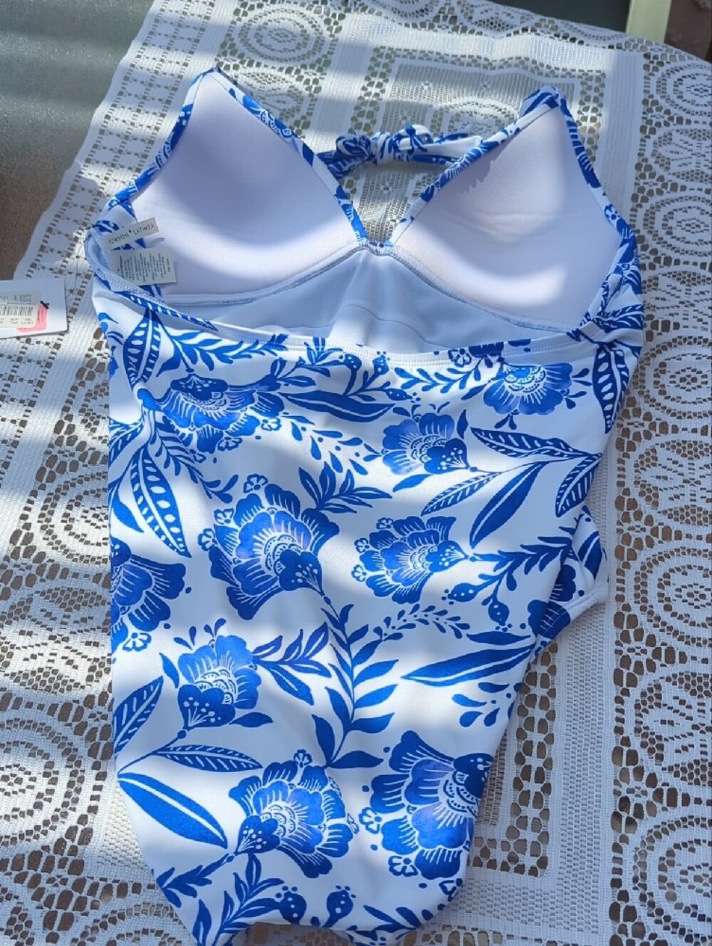Gibson Latimer Blue & White Floral Swim One-Piece - Picture 6 of 6